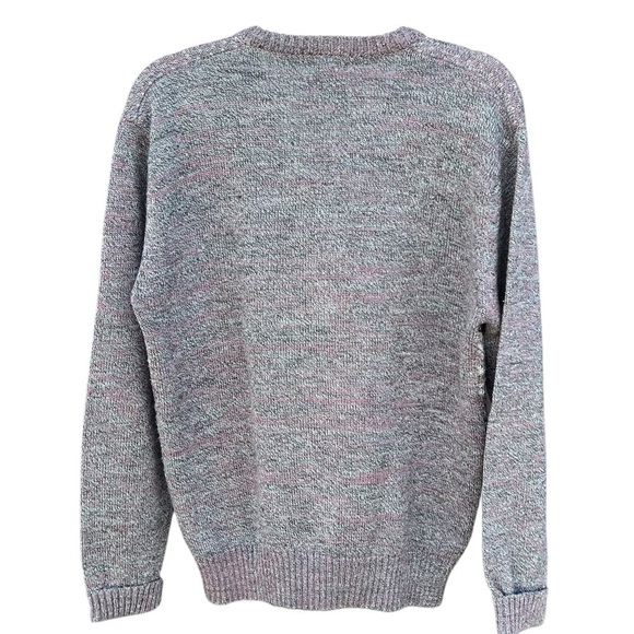 VTG Alexxus Exclusive Knit Grandpa Sweater Purple Geometric Fair Isle XL Taiwan - Picture 2 of 11